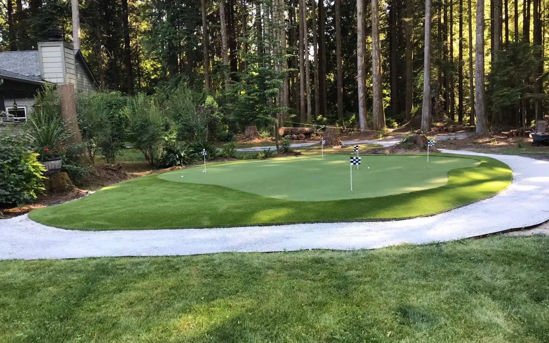 Quality artificial turf installation in Dallas - Custom putting green project
